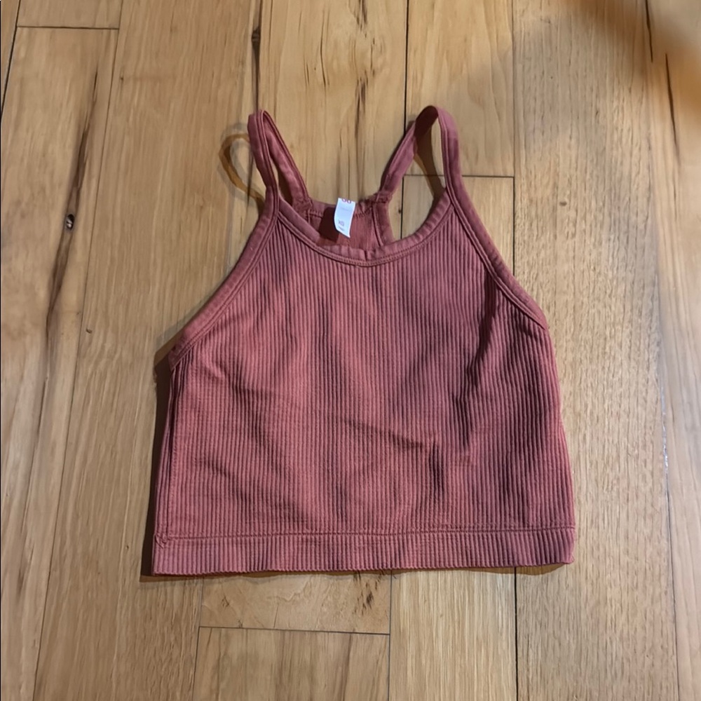 Ribbed Mauve Crop Top